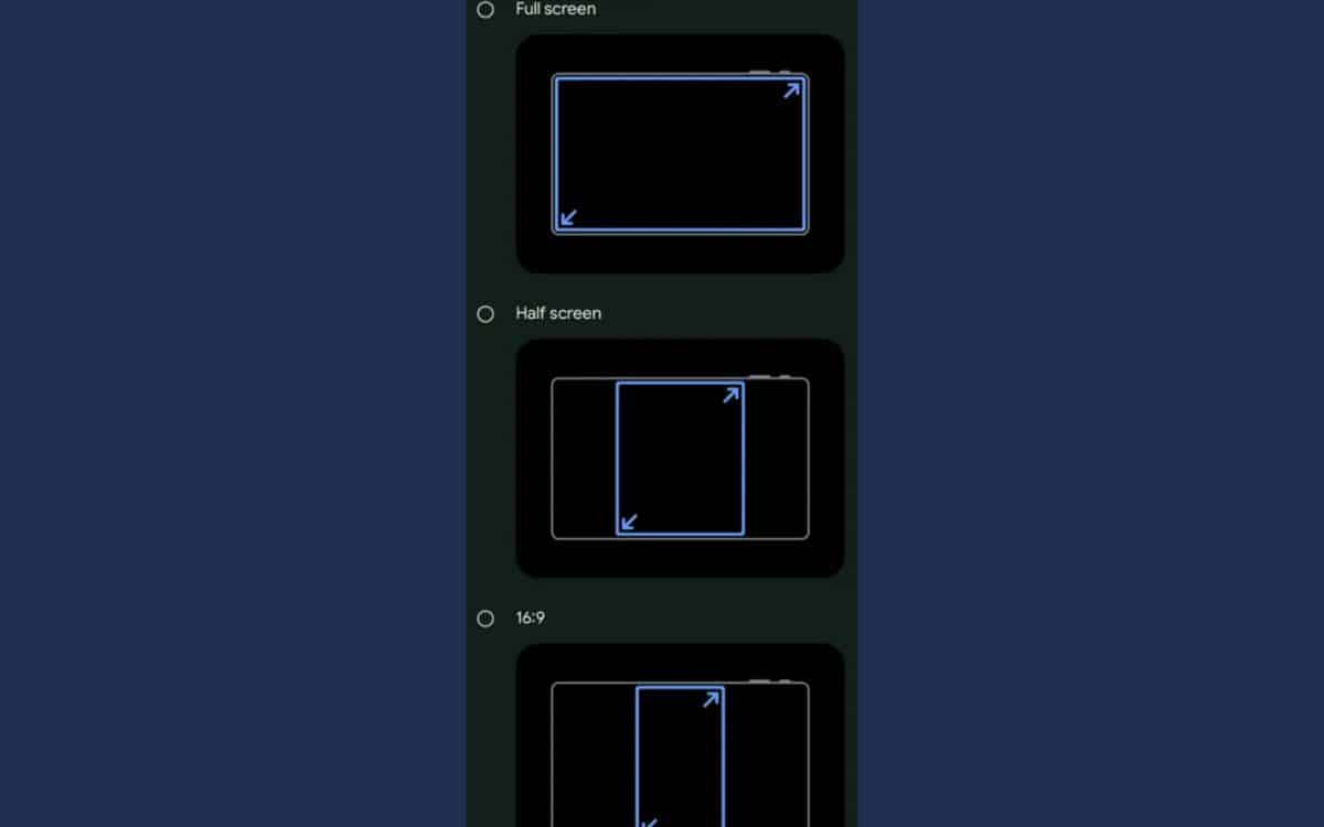 android 14 ratio d'aspect