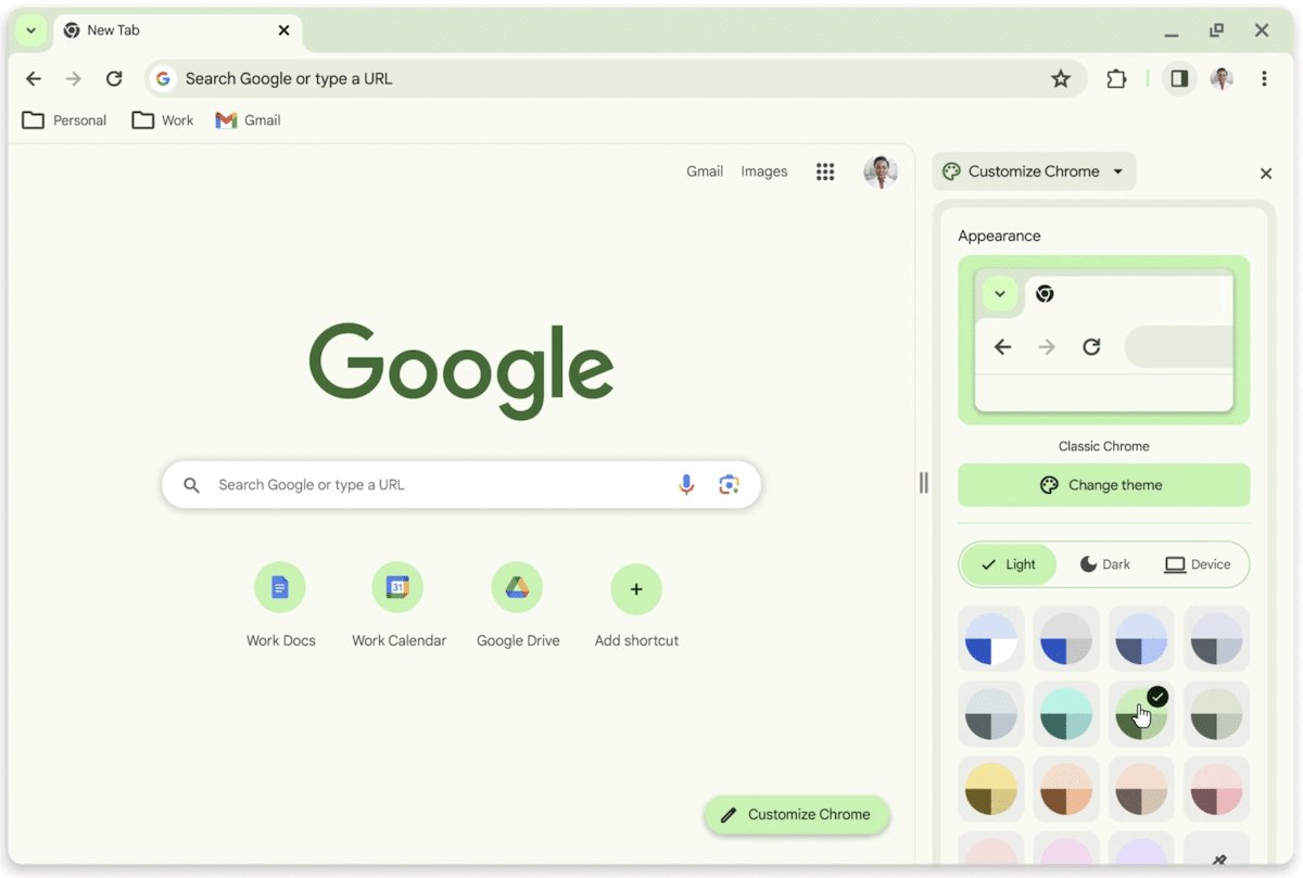 Google Chrome nouveautés interface