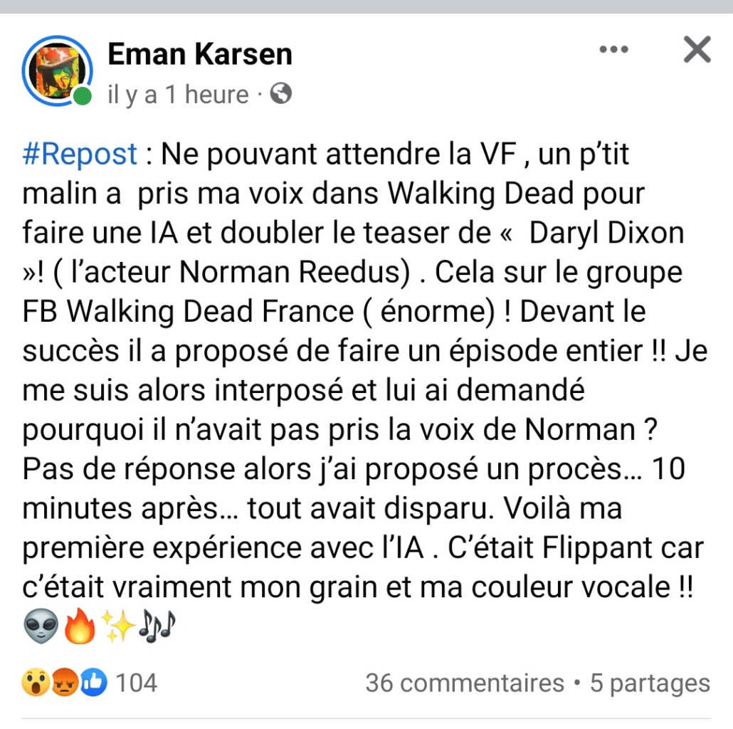 daryl dixon the walking dead ia intelligence artificielle emmanuel karsen eman karsen amc norman reedus