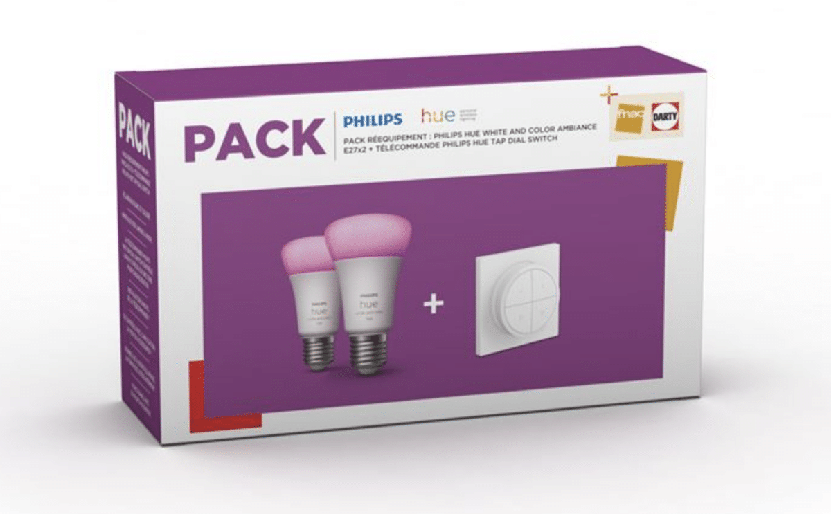 Pack 2 ampoules Philips Hue White and Color + 1 télécommande