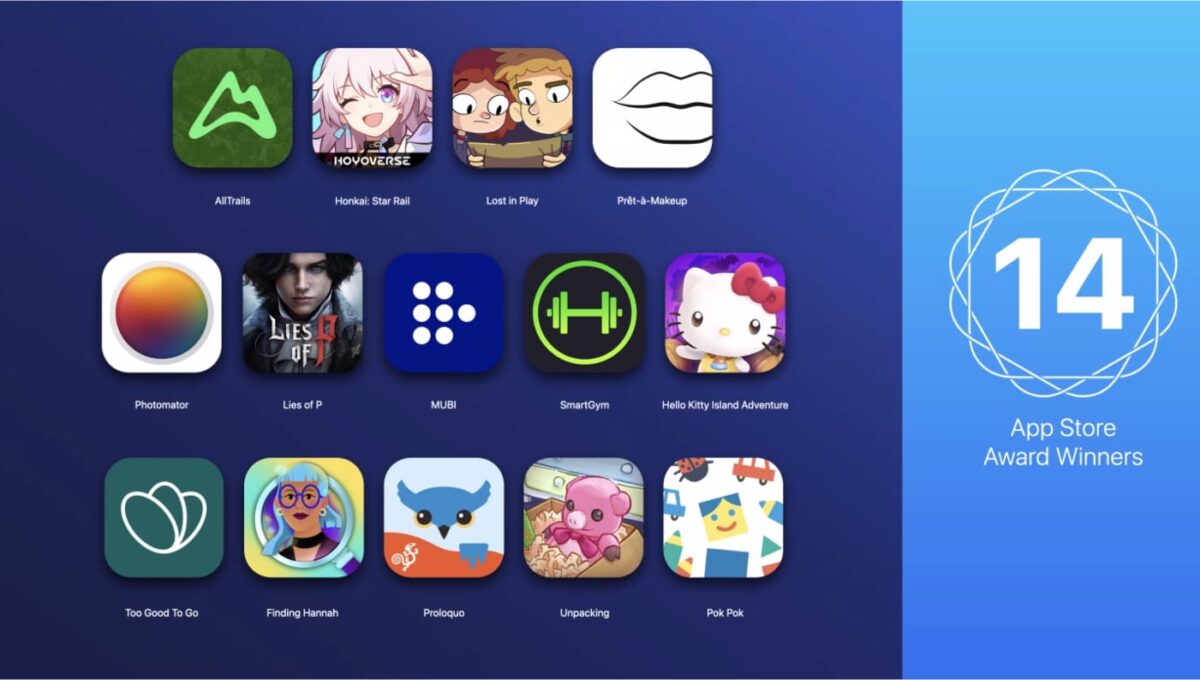 Les vainqueurs des App Store Awards 2023, d'Apple.