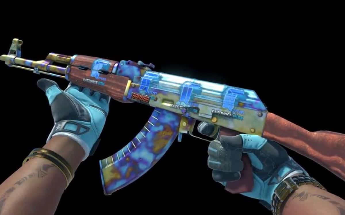 counter strike 2 AK-47 Case Hardened with 4x Titan Holos