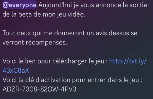 Discord hackers faux jeux