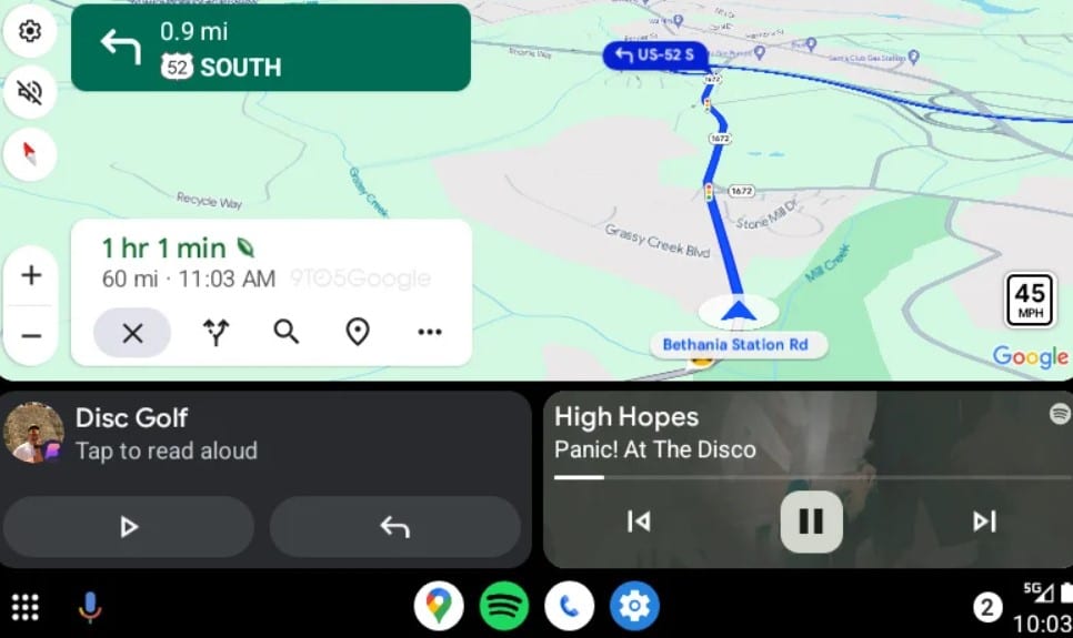 google maps android auto couleurs