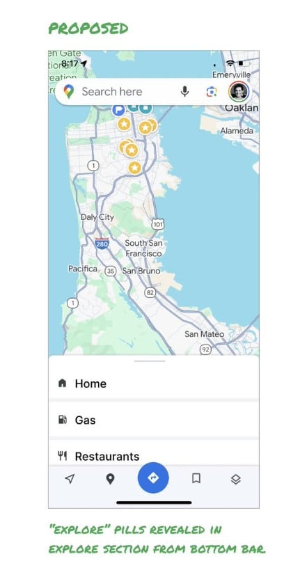 google maps design interface carte 