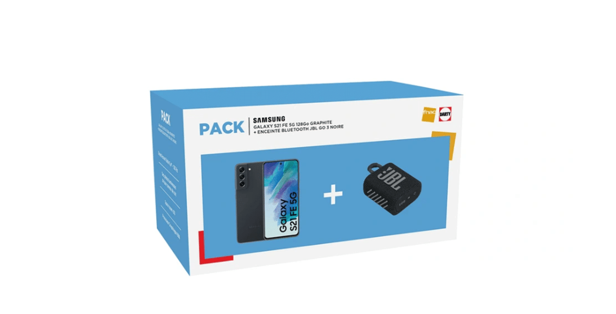 Image 1 : Le pack Samsung Galaxy S21 FE + JBL Go 3 est à moitié prix pour le Black Friday