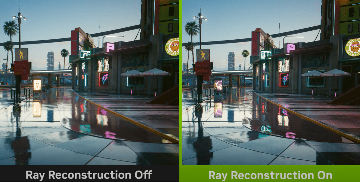 Ray Reconstruction de Nvidia On et Off 