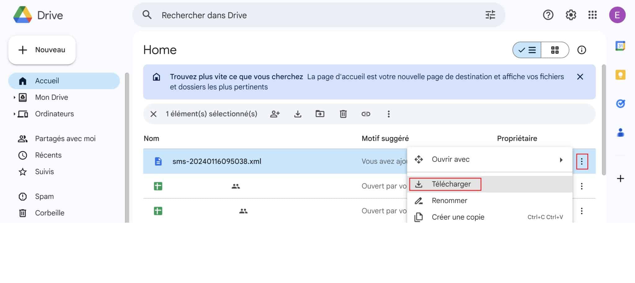Google Drive SMS