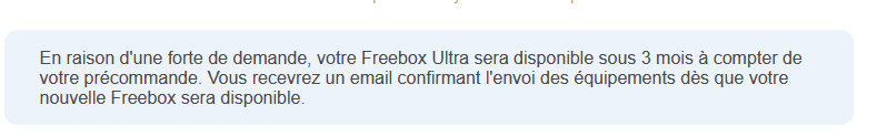 Image 1 : Freebox Ultra : déjà en rupture de stock, il faut attendre 3 mois pour l'obtenir