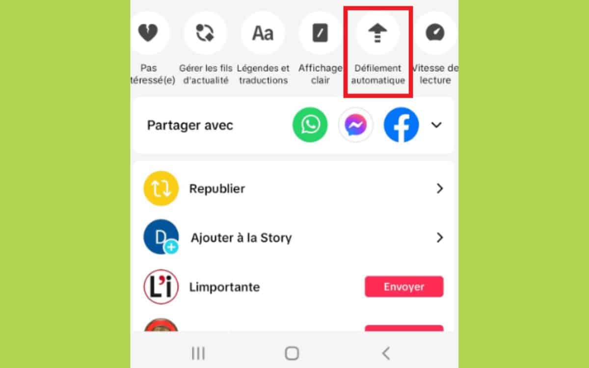 tiktok vidéos défilement automatique autoscroll