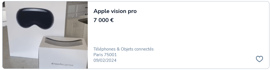 Apple Vision Pro Leboncoin