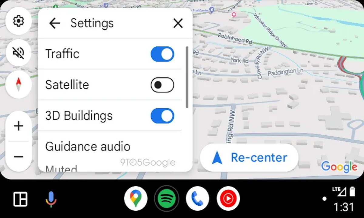 Android Auto bâtiments en 3D