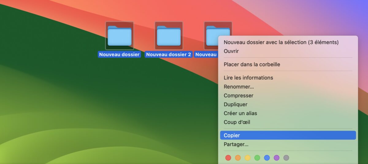 Copier plusieurs éléments macOS