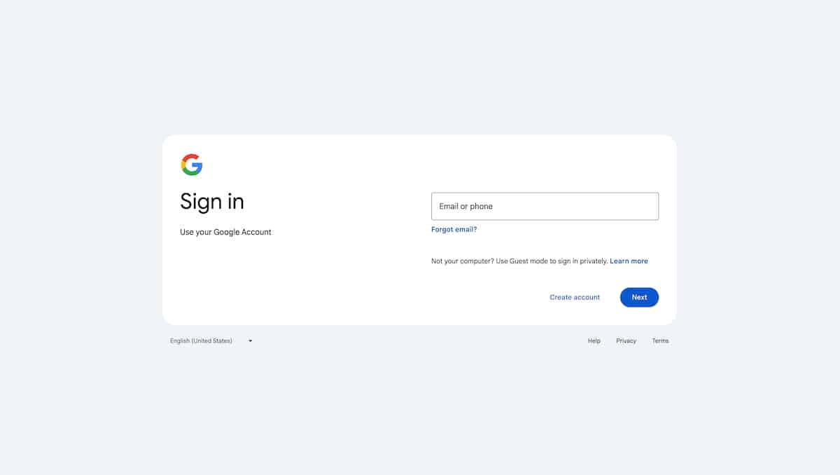 La nouvelle page de connexion Google