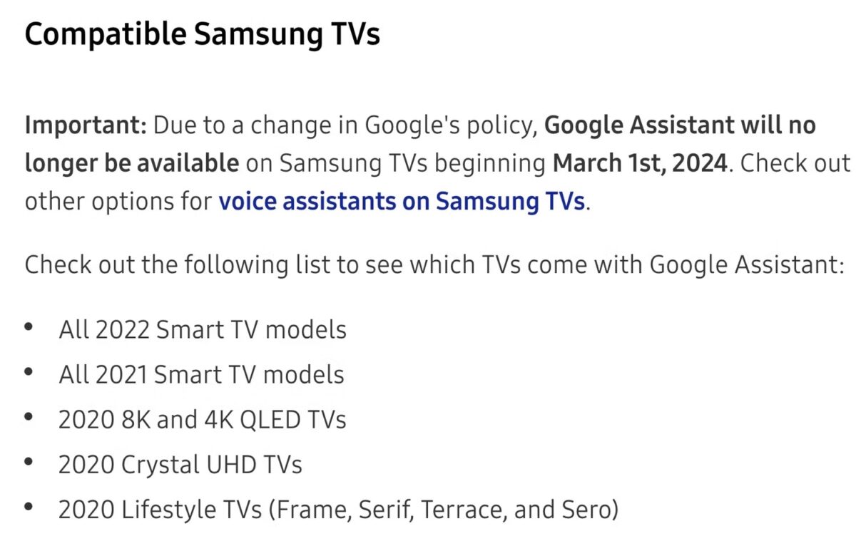 Image 1 : Samsung abandonne Google Assistant sur ses Smart TV, et ce n'est pas une bonne chose