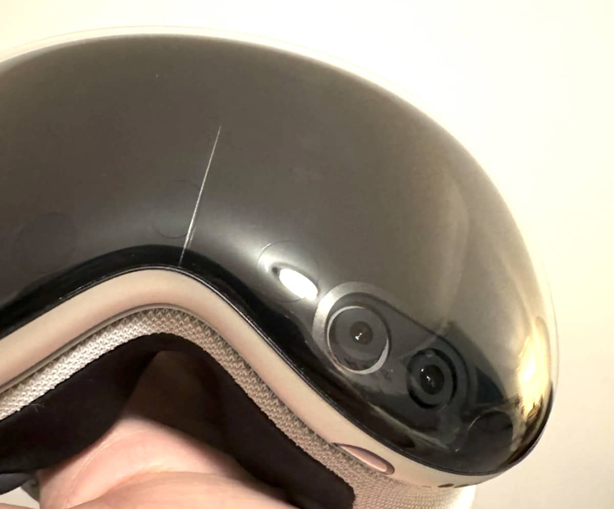 Le casque Vision Pro fissuré