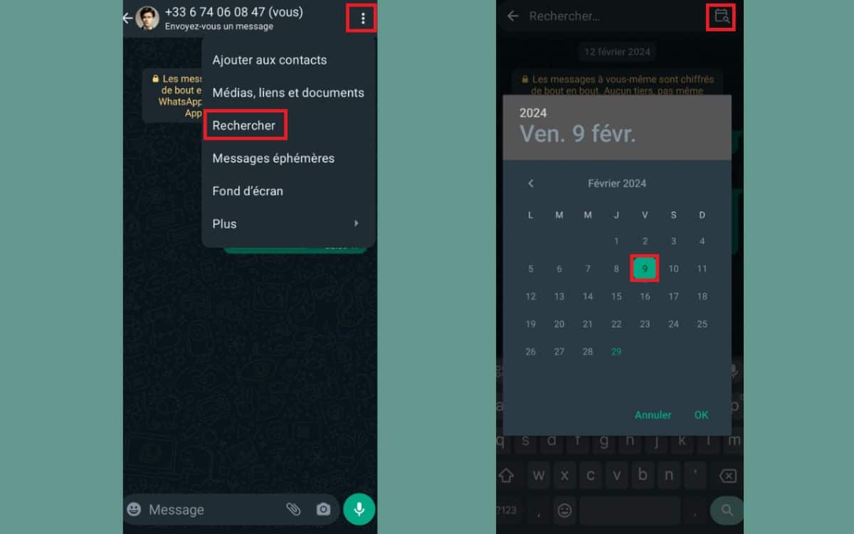 whatsapp recherche message date 