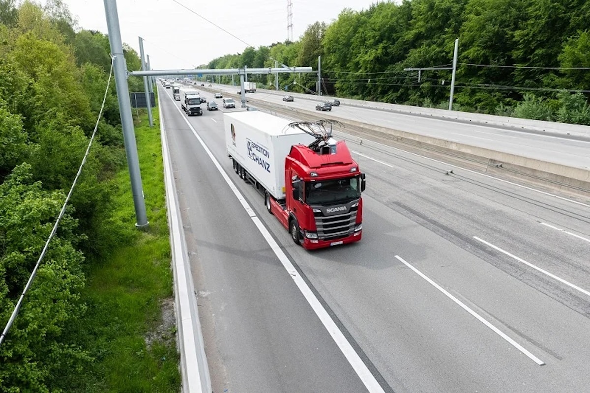 Autoroute électrifiée en Allemagne, à Hesse