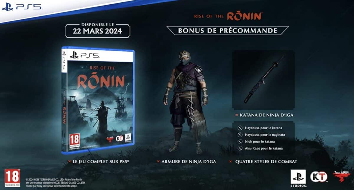 Bonus de précommande du jeu Rise of the Ronin