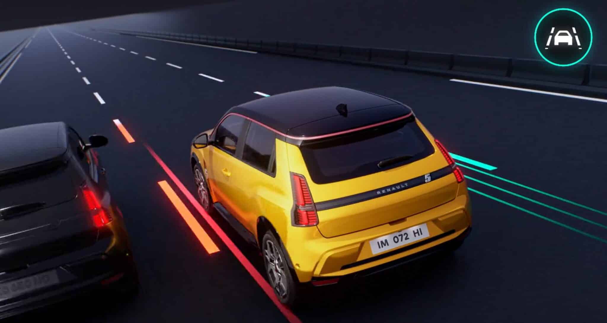 Détection et correction de trajectoire d'urgence Renault 5
