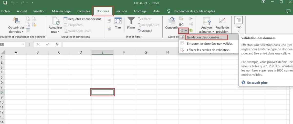 Créer une liste déroulante dans Excel