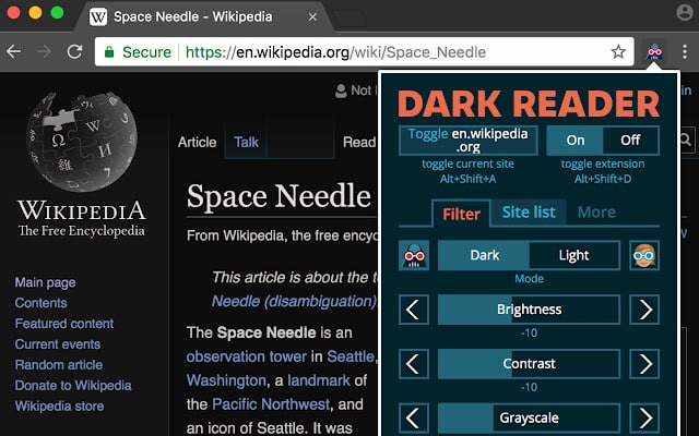 Dark Reader meilleure extension fatigue oculaire 