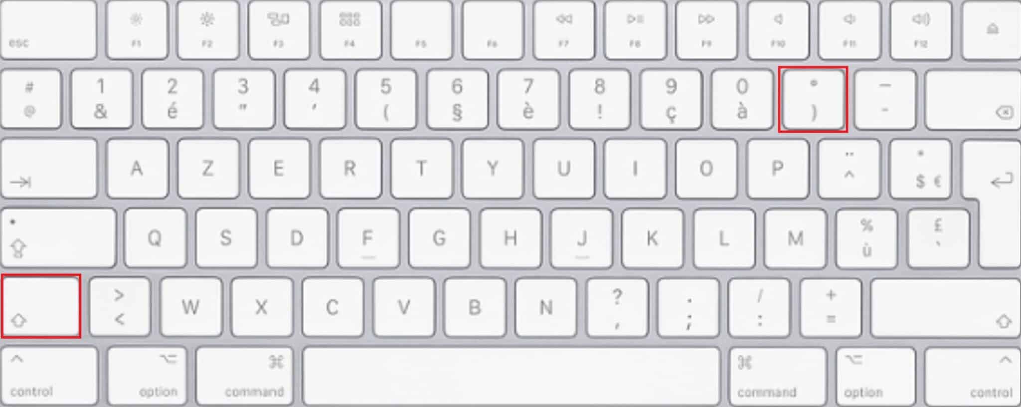 Degré sur clavier Mac