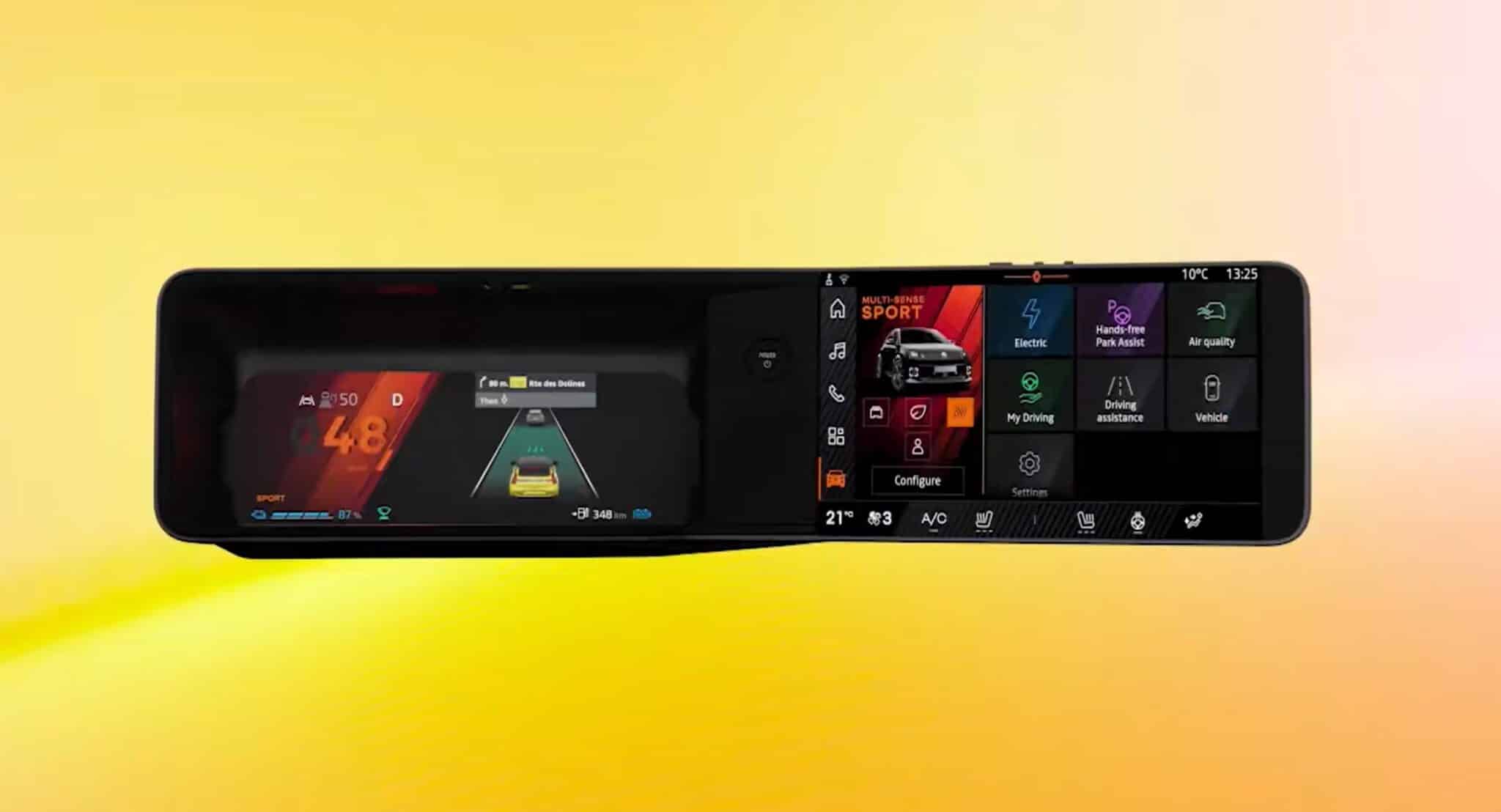 Le double écran du système openR link dans la Renault 5 E-Tech