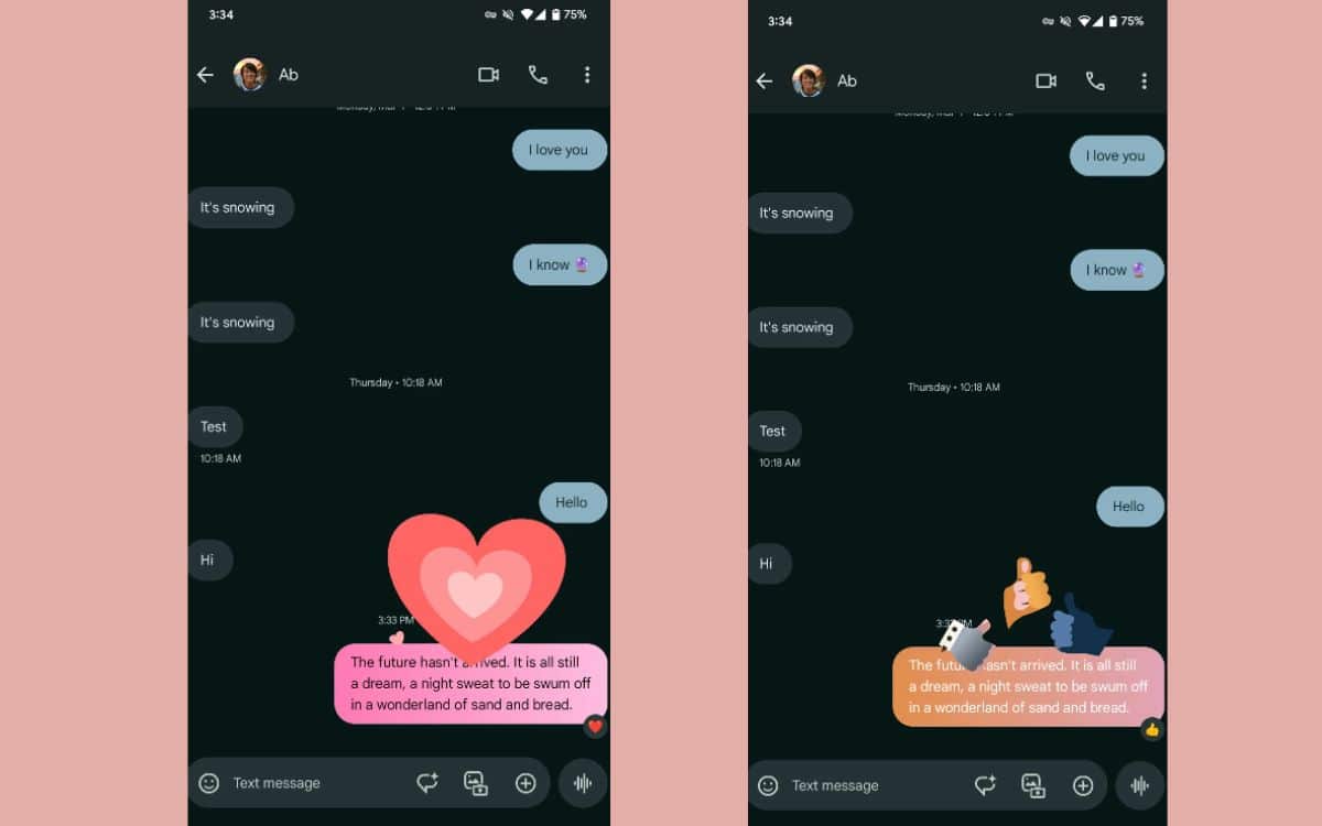 google messages réactions emojis animations