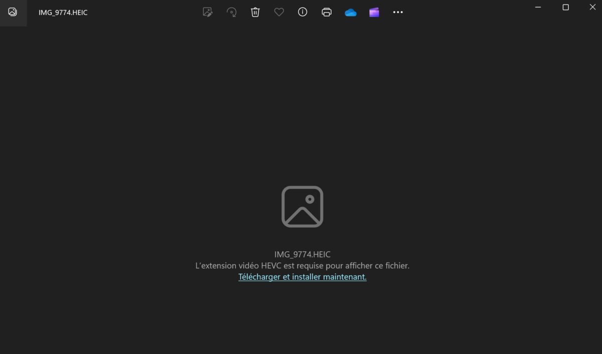 Fichier HEIC ne peut pas s'ouvrir sans extension vidéo