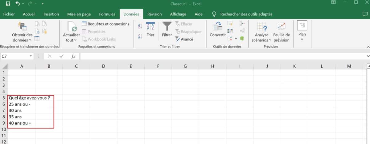 Autre méthode pour faire une liste déroulante dans Excel