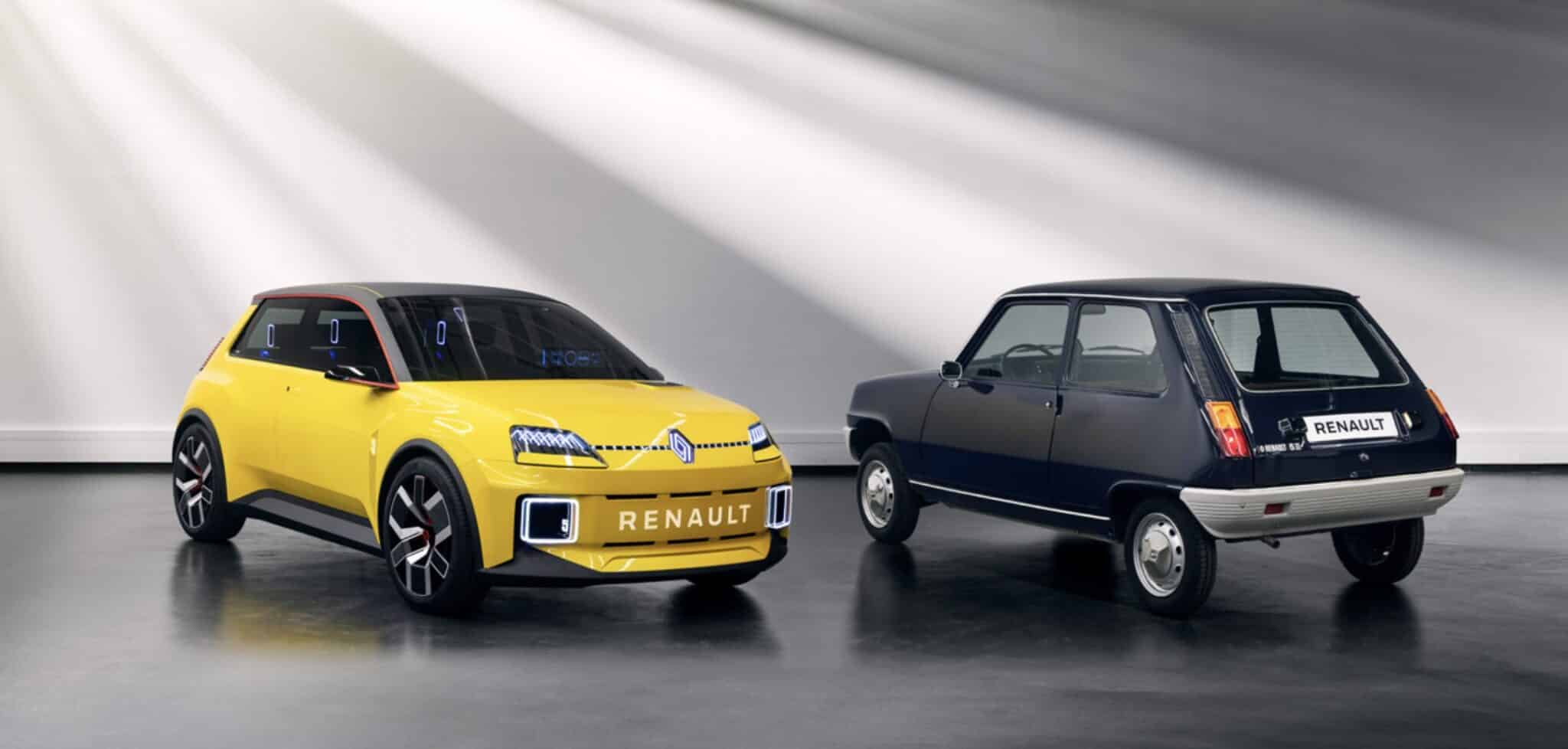 La Renault 5 E-Tech à côté de la Renault 5 originelle