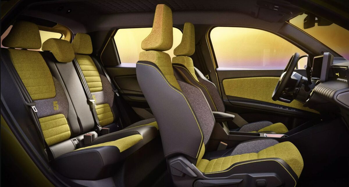 L'intérieur de la Renault 5 E-Tech avec les sièges