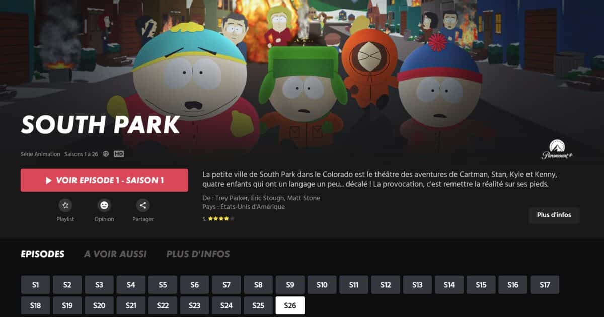 South Park sur Paramount+ 