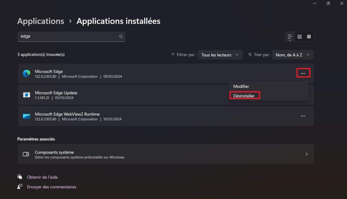 edge windows 11 bing désinstaller