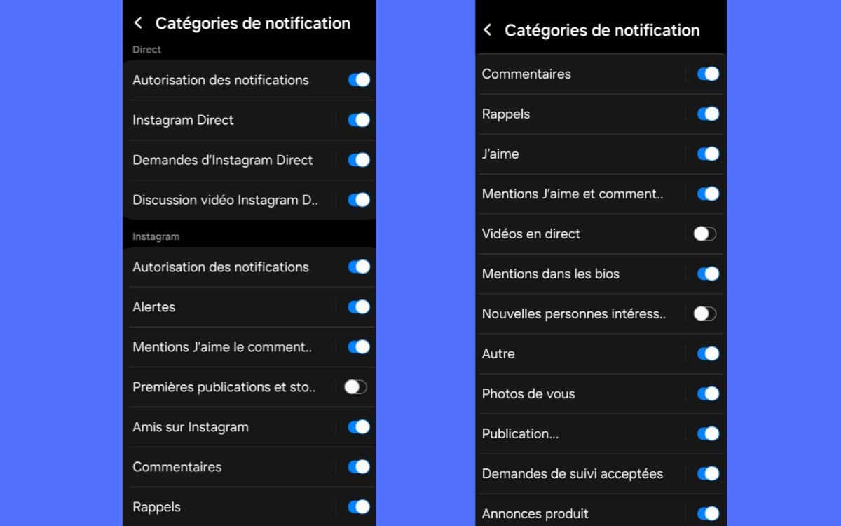 android 15 notifications paramètres catégories
