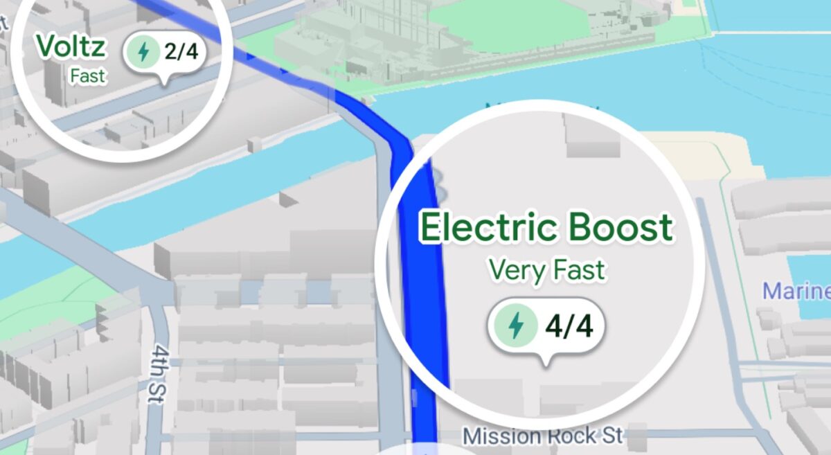 google maps voitures électriques 