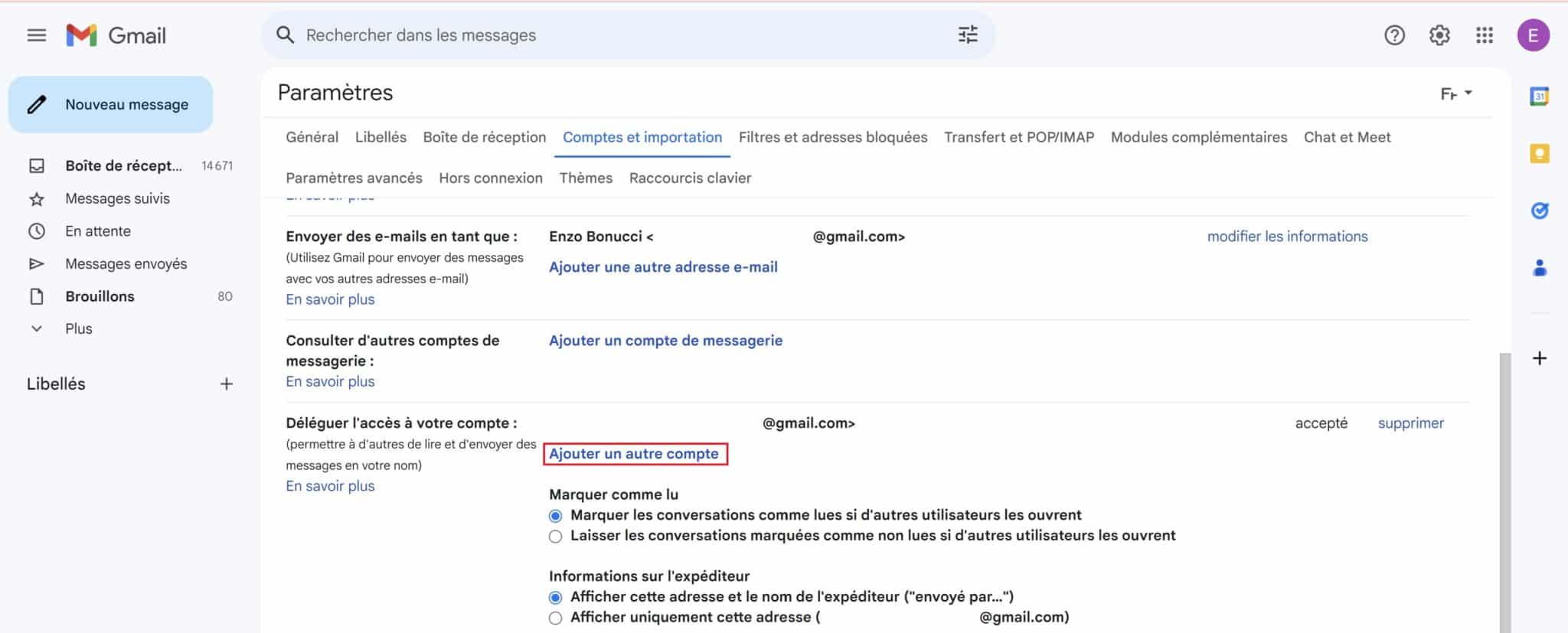 Partager son compte Gmail