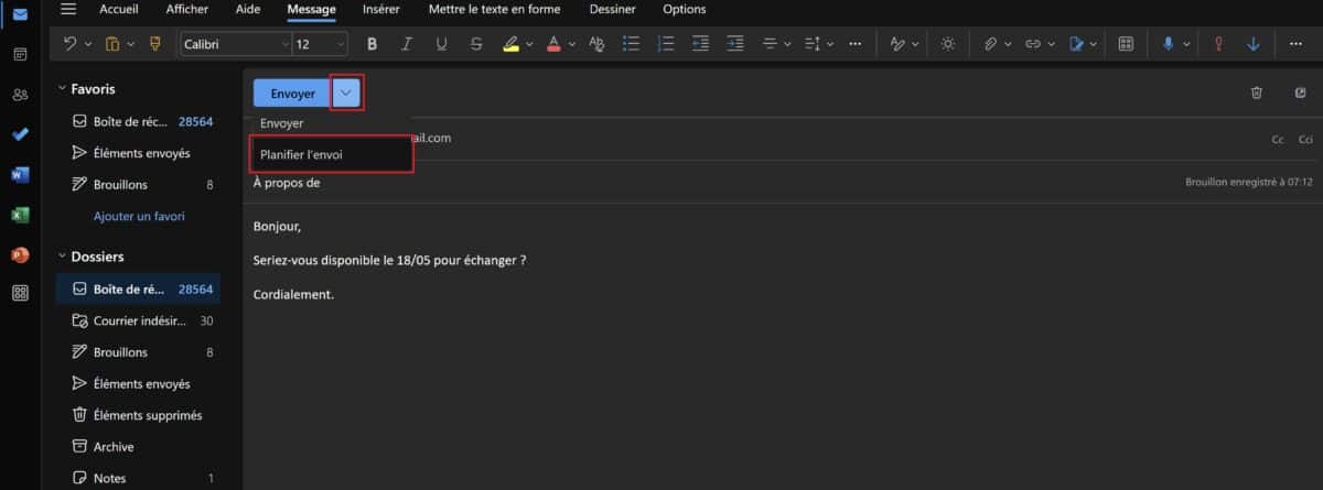 Planifier Outlook