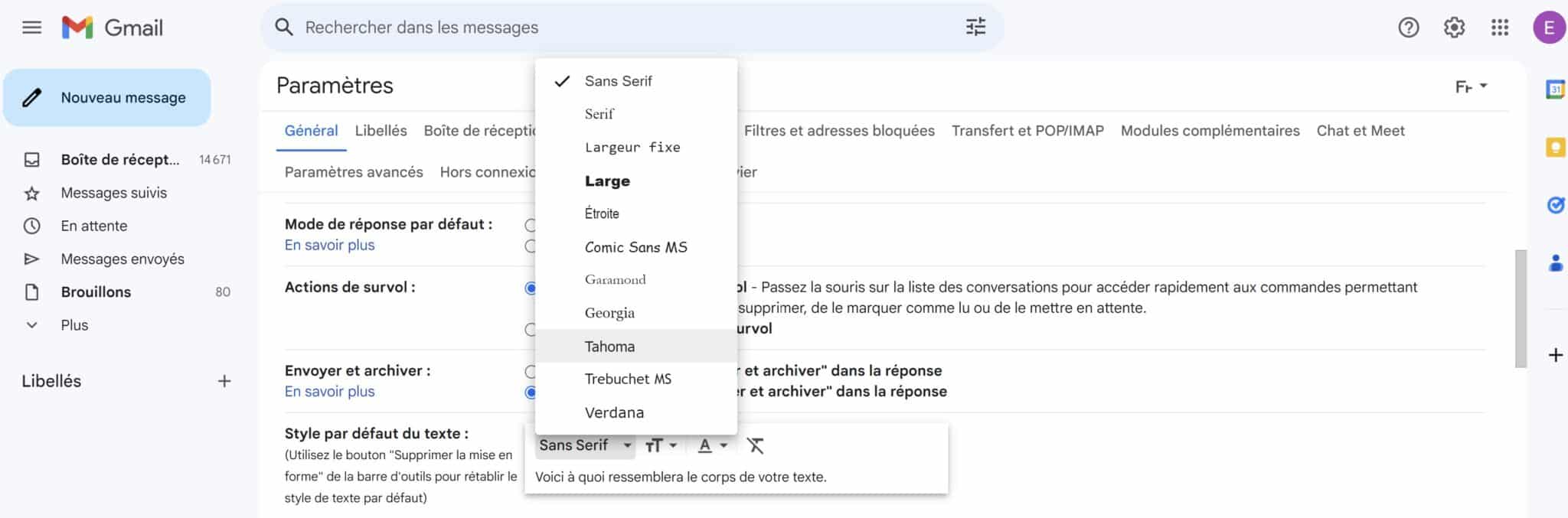 Mise en forme des messages Gmail