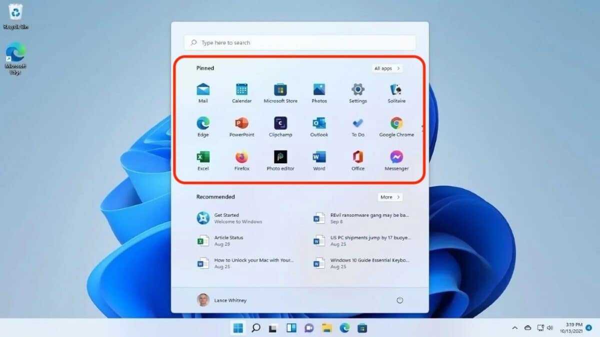 Windows 11 publicités menu démarrer