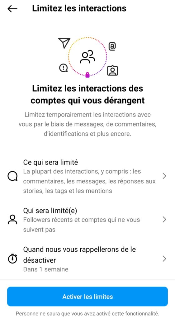 Instagram limites