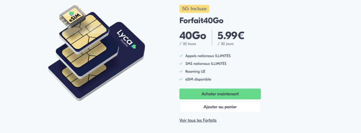 Lyca Mobile 40 Go très bon rapport qualité prix