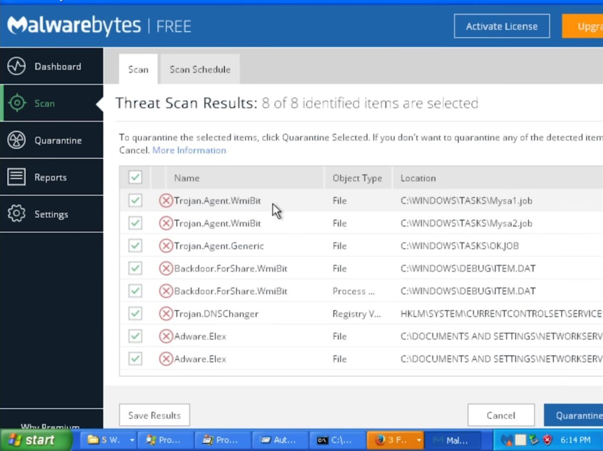Windows XP sécurité malwares