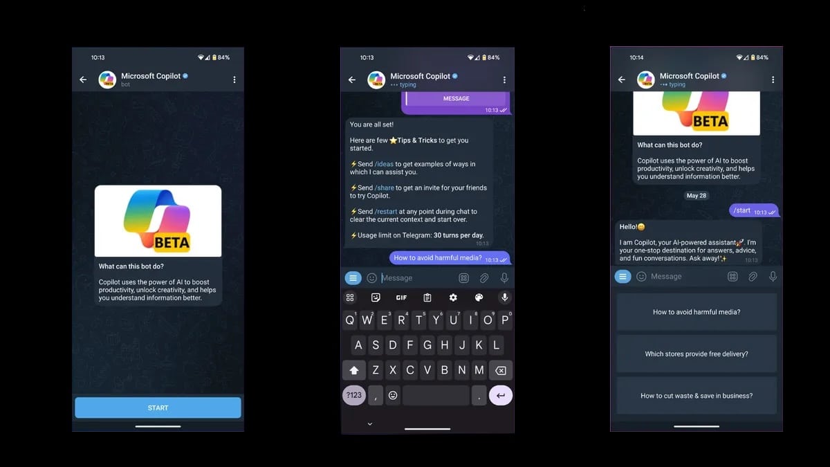 Image 1 : L'IA Copilot de Microsoft s'invite sur Telegram, une mauvaise nouvelle pour la confidentialité ?