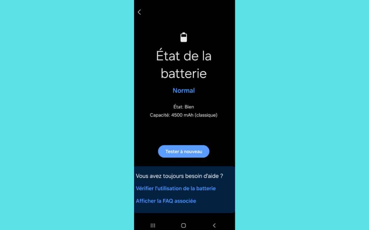 samsung galaxy menu diagnostic batterie 