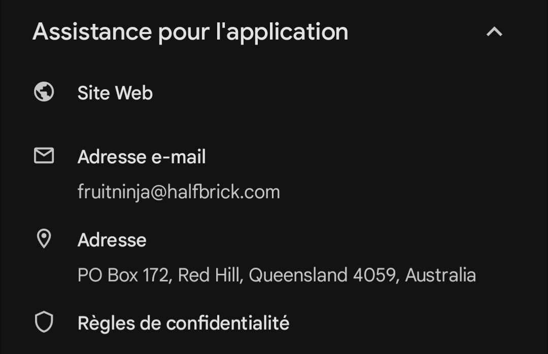 Assistance pour l'application Google Play Store