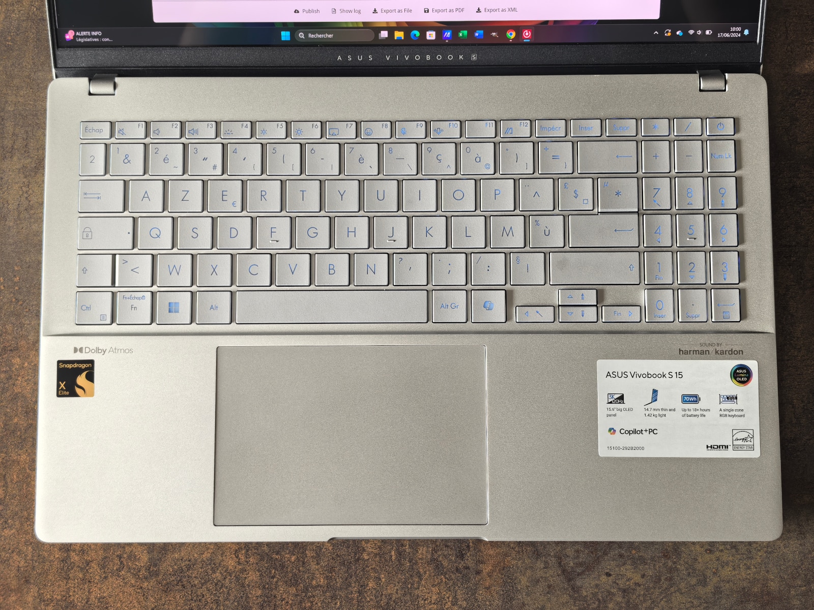 Clavier + Touchpad + Plasturgie Pour ASUS VivoBook S15 X530UA - Reconditionné - Gris