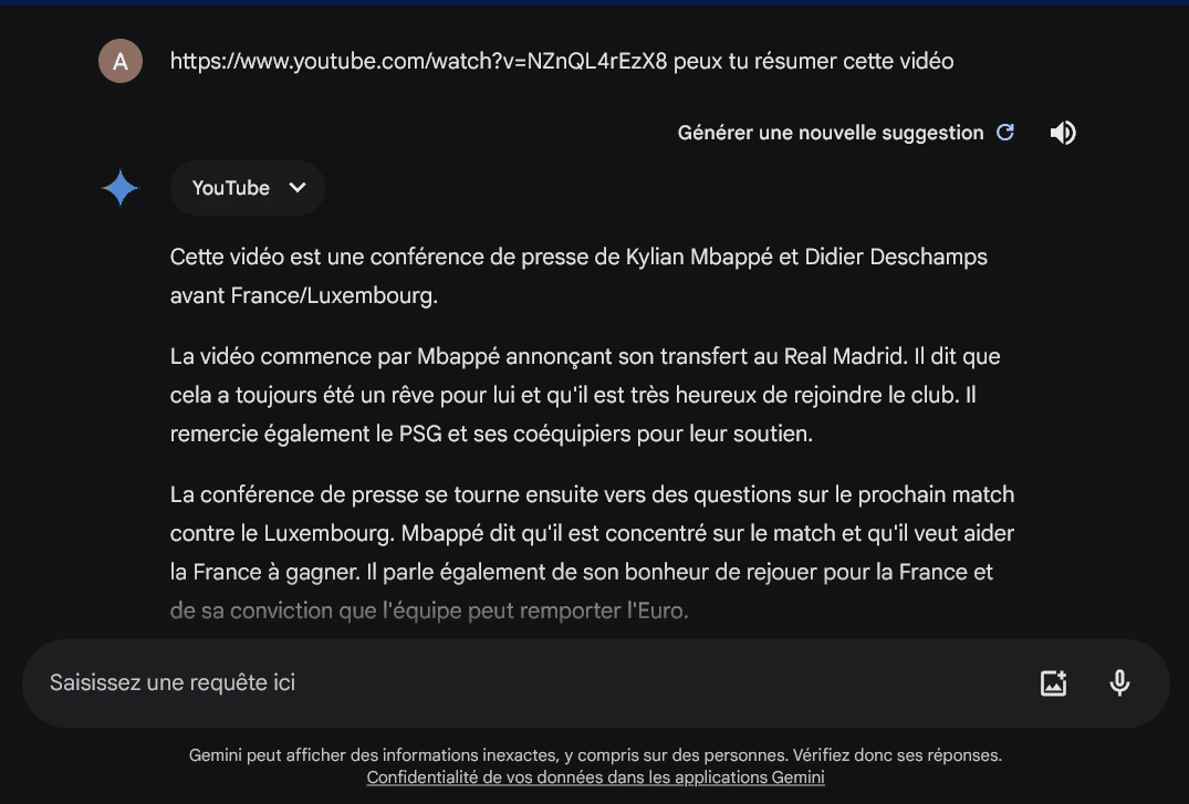youtube gemini résumé ia 