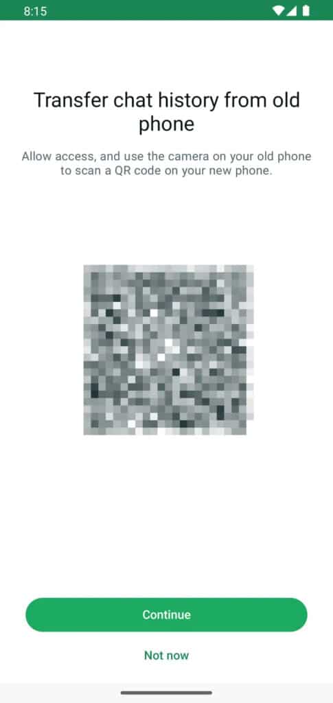 QR Code whatsApp transfert